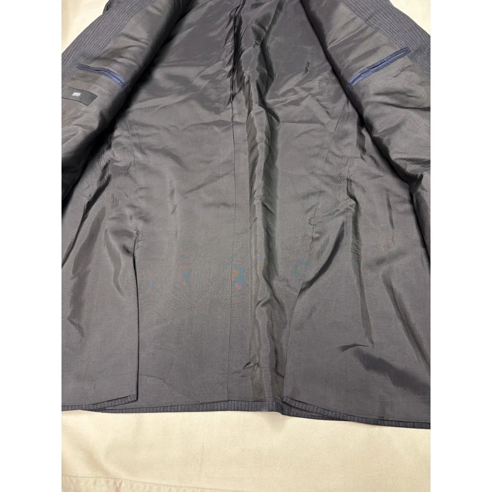 Hugo Boss The Grand Central Mens 44L Pinstripe  Grey 2 Button Suit‎ W38xL35